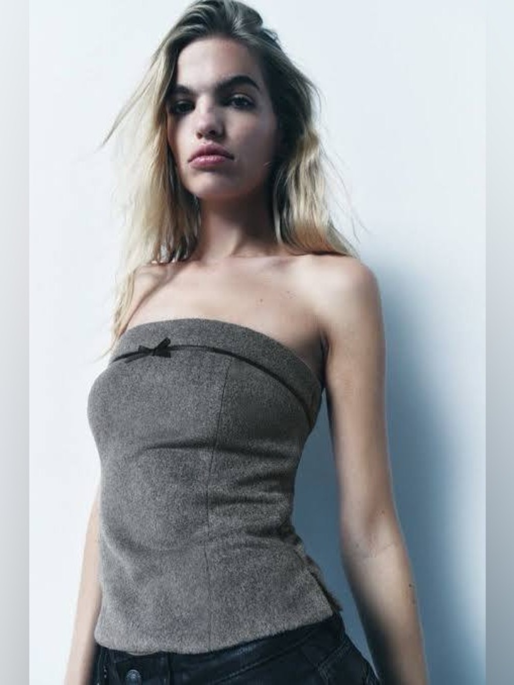 Zara Strapless Tube Top with Bow Detail